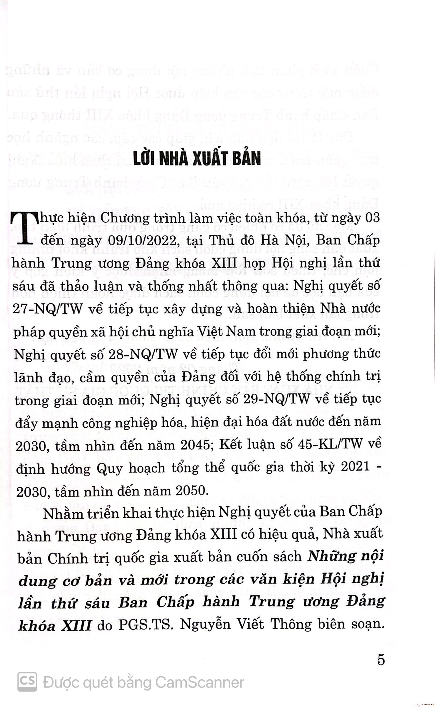 Những nội dung cơ bản và mới trong các Văn Kiện hội nghị lần thứ 6 Ban chấp hành Tung ương Đảng khoá XIII