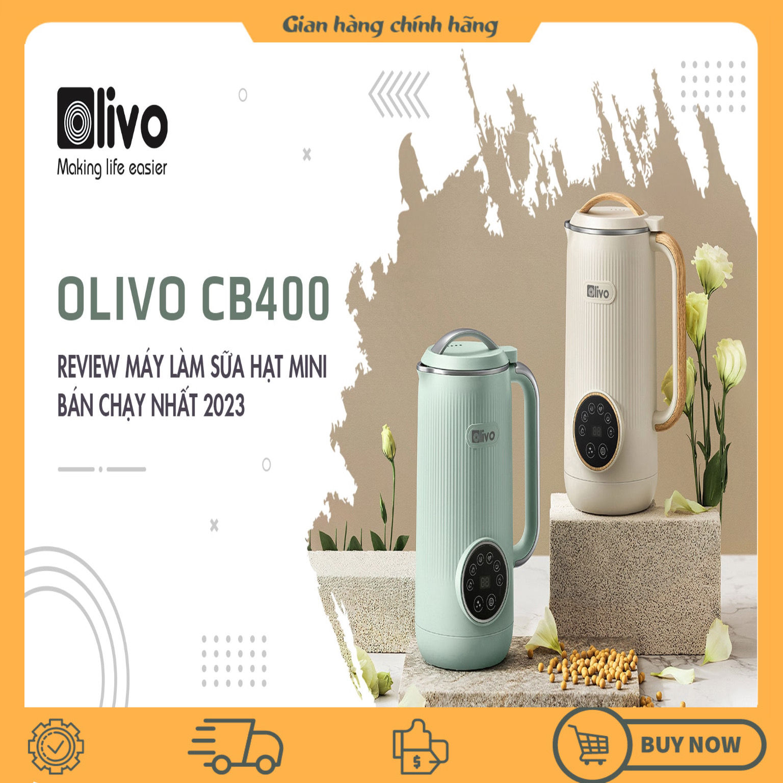 Máy làm sữa hạt Olivo CB400 mini đa năng