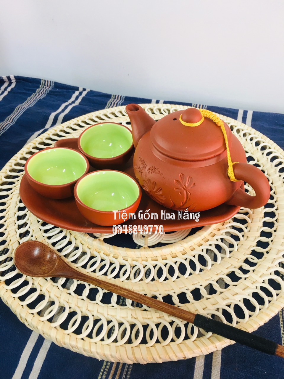 Bộ Ấm Trà Tử Sa, Ấm Trà Son Đỏ Bát Tràng
