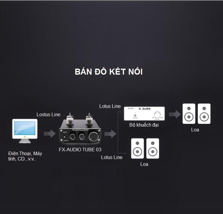 Preampli FX Audio TUBE-03 6J1 Preamplifier Đèn, Chỉnh Bass-Treble AZONE