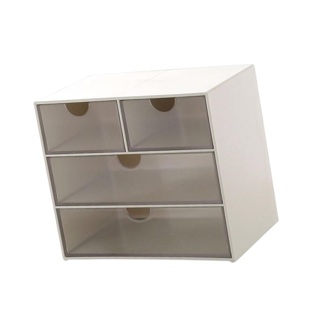 Office Storage Box Debris Cabinets Lattice Drawer Sorting Grid White 4 Grid