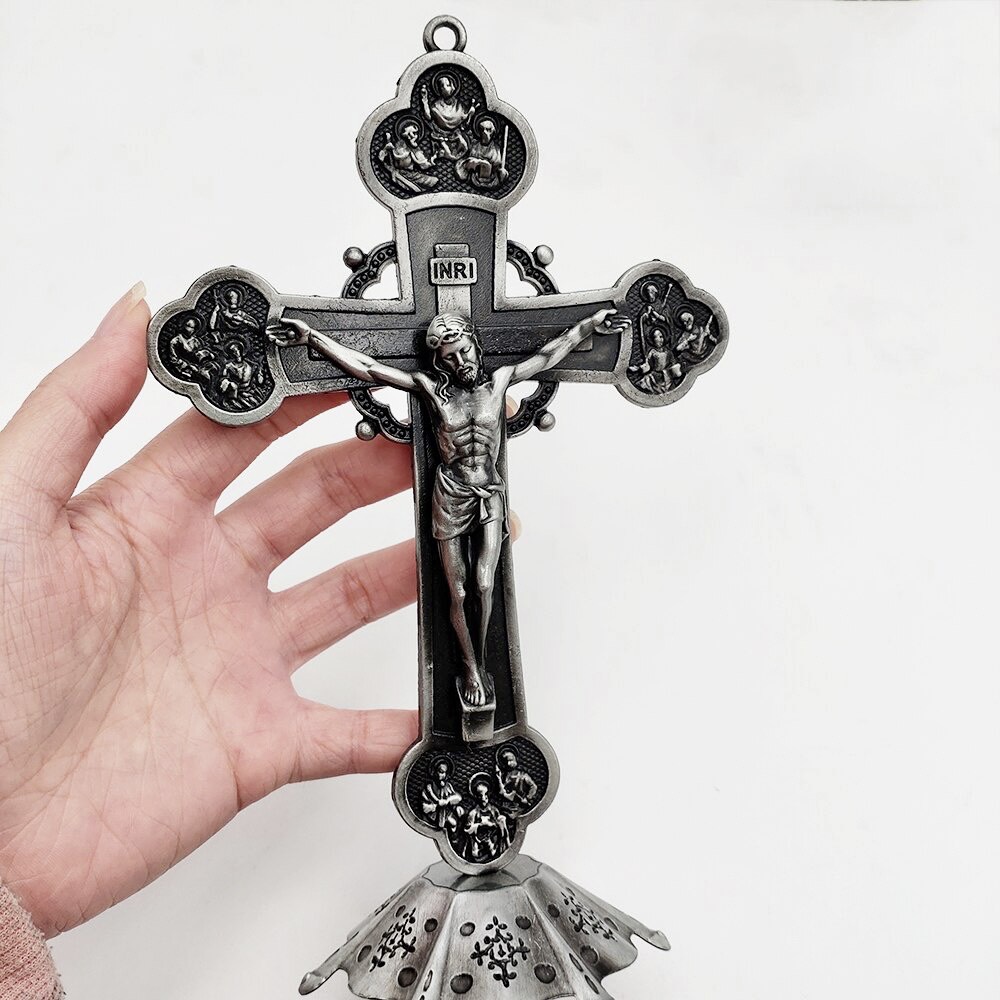 THÁNH GIÁ CHÚA JESUS - GIÊSU CÔNG GIÁO ĐỂ BÀN , XE HƠI TRỪ TÀ , BÌNH AN , BAN PHƯỚC CAO 20cm