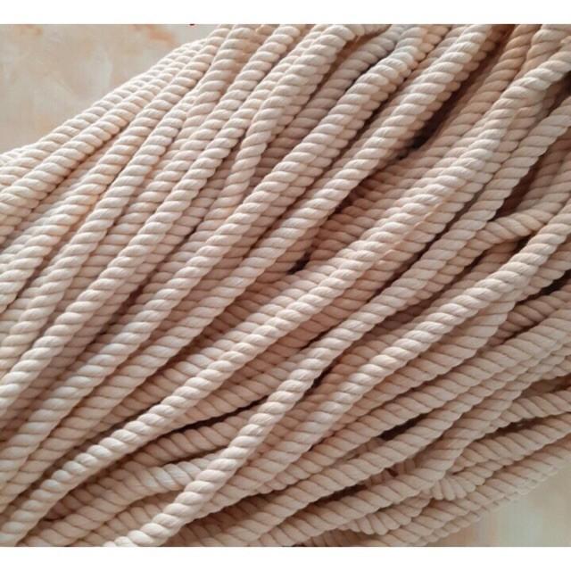 Dây thừng, dây trang trí, dây cotton Macrame xoắn size 5-7-10mm