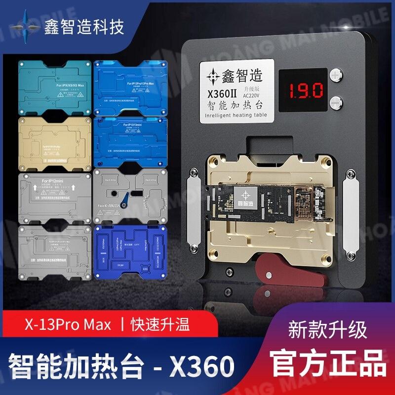 Bộ đế nhiệt tách main cho iPhone X đến 13 Pro Max XINZHIZAO X360 (kèm đế vệ sinh keo CPU, FaceID, tách cam - 10 đế)