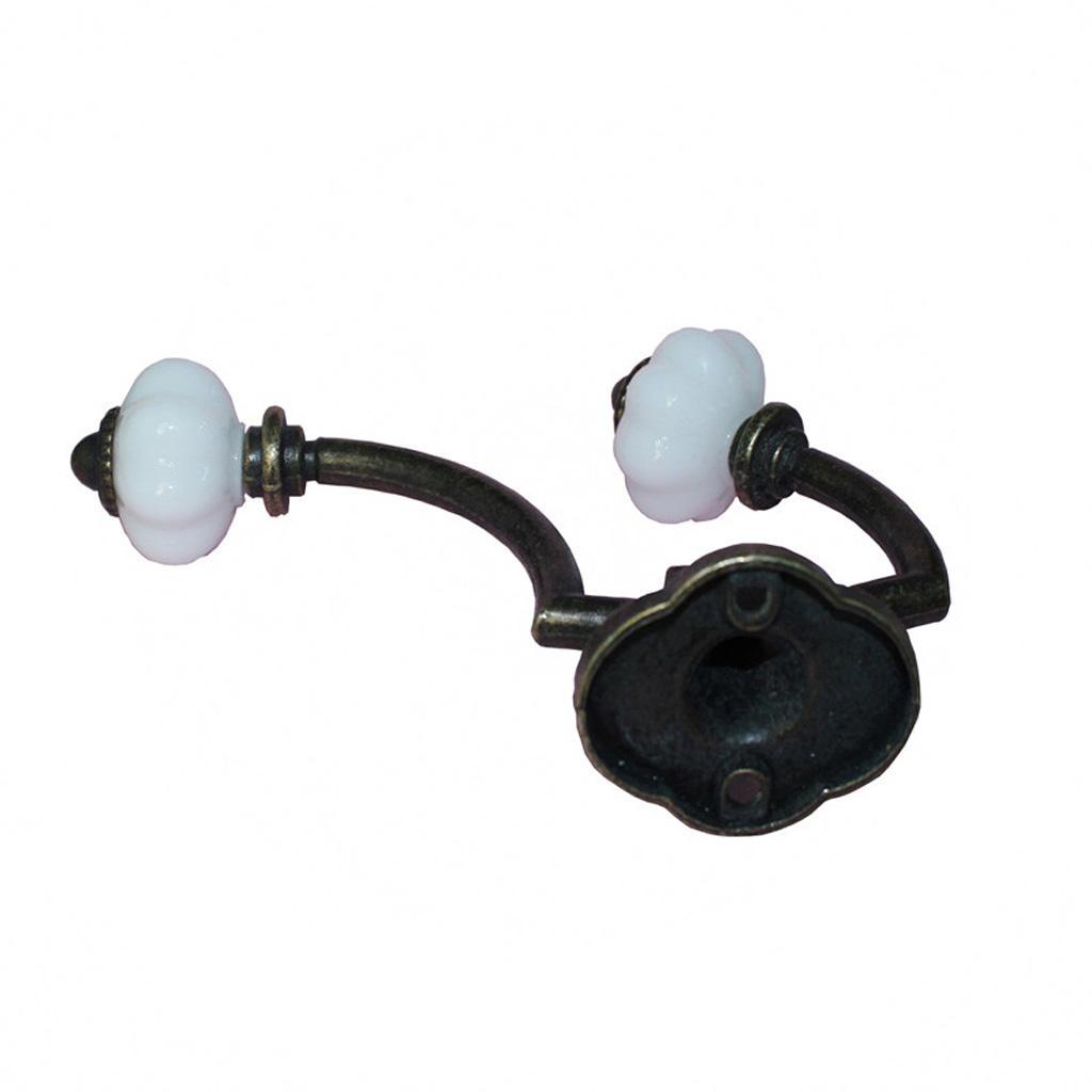 2x European Single&Double Heads Wall Hooks Holder Key