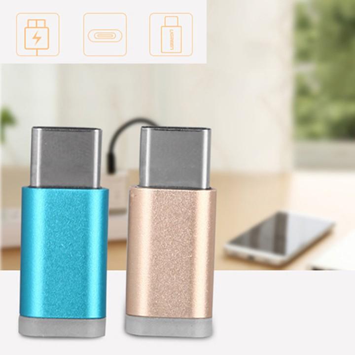 Đầu chuyển đổi Micro sang USB Type C cho chân dài và chân ngắn - Nhiều màu