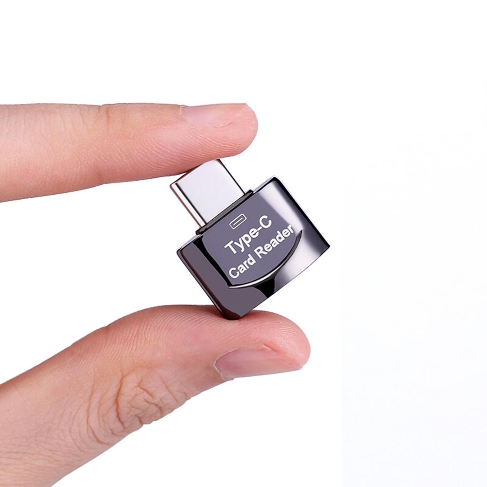 Mini Type-C Card Reader Support USB 3.1 Type-C Port Memory Card Reader for Type-C Port Phone Tablet Laptop Grey