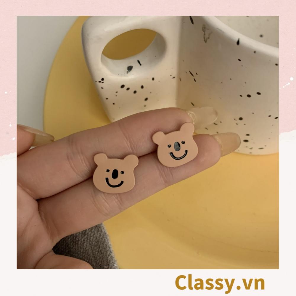 Khuyên tai Bông tai Hoa tai Classy bông tai bạc S925 loại Stud (Đinh tán) đeo tai nghịch ngợm cá tính PK614 - PK614-HEO