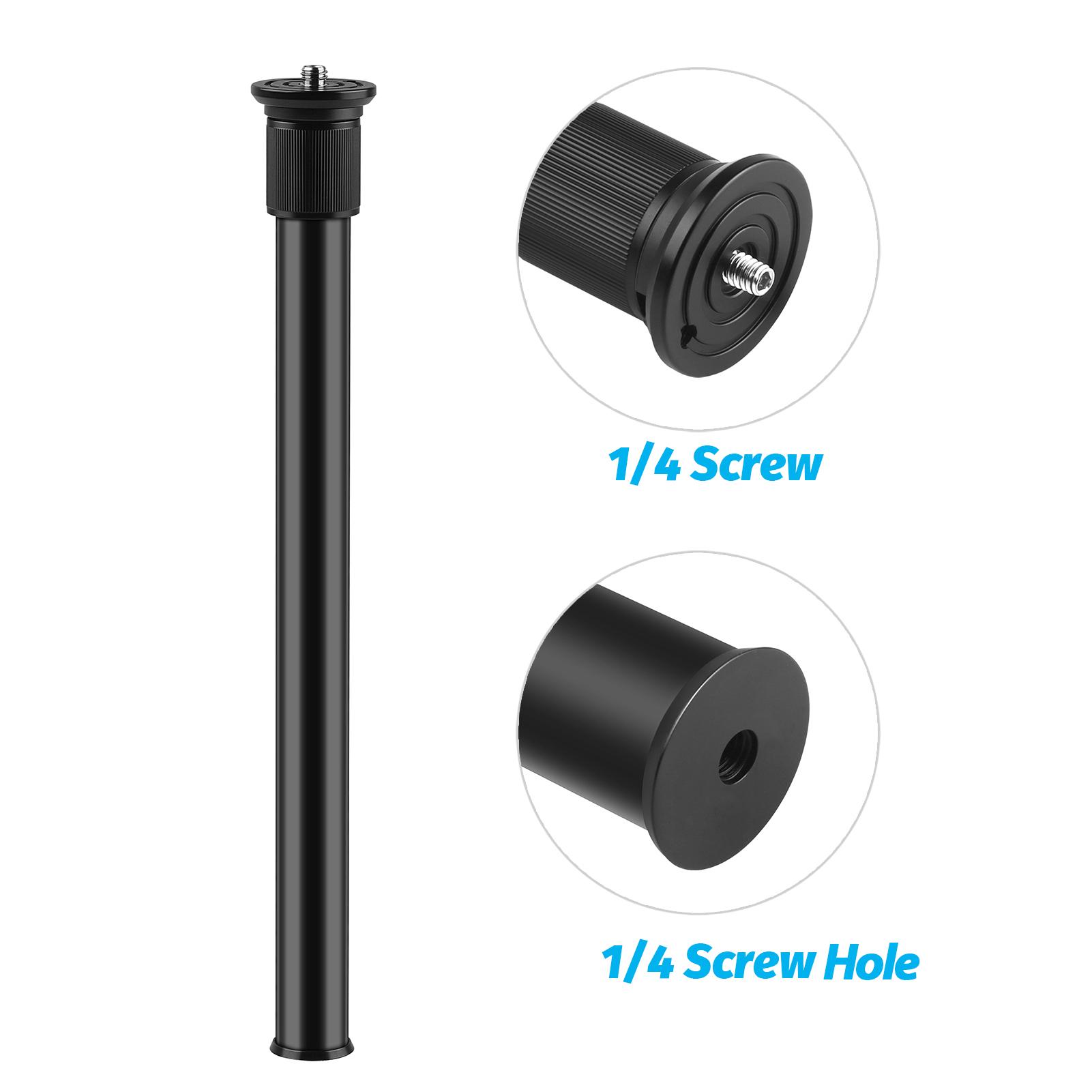 Kẹp C hợp kim nhôm đa năng + Thanh mở rộng chân máy có thể điều chỉnh với vít 1/4 inch Chiều dài có thể điều chỉnh 33 ~ 60cm cho