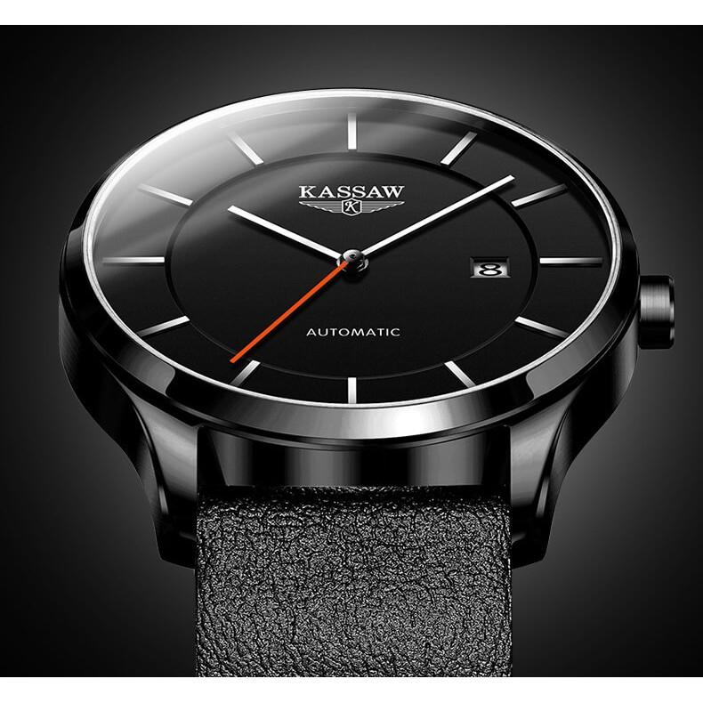 Đồng hồ nam chính hãng KASSAW K863-1 chống nước,chống xước,kính sapphire,Đồng hồ cơ ,dây da xịn, ,hàng mới 100%