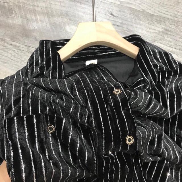 ÁO SƠ MI NHUNG NHŨ DÁNG DÀI