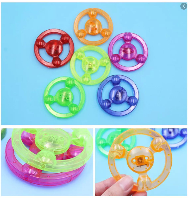 Set 2 Con Quay Fidget Dây Kéo Bằng Tay Có Đèn LED Mẫu Ngẫu Nhiên 7cm