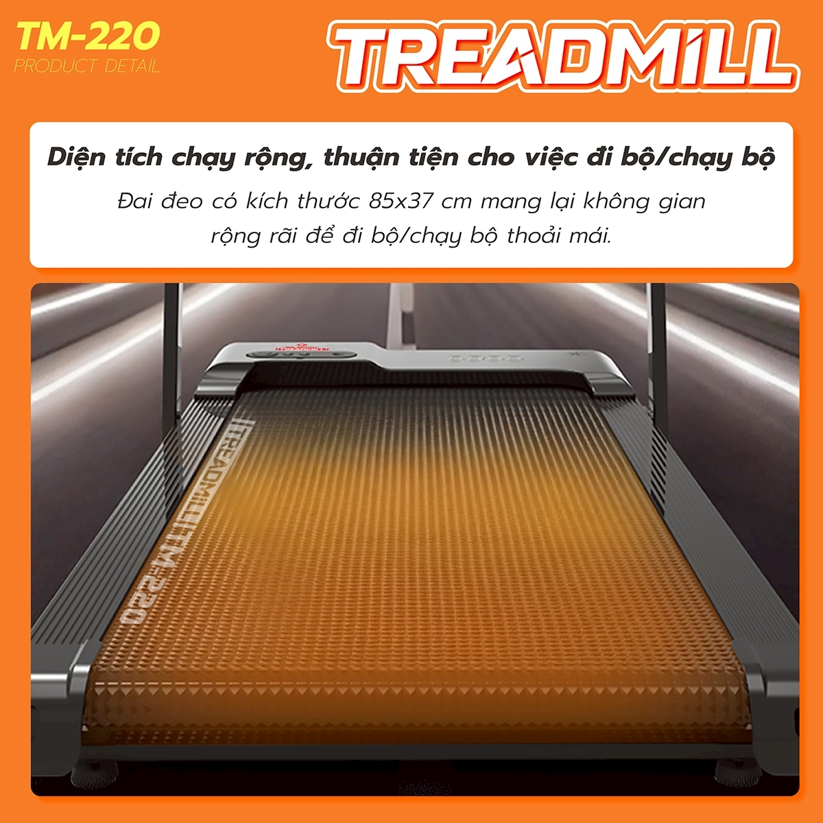 Máy Chạy Bộ Điện Gia Đình Nhỏ Gọn TM-220B Có Màn Hình Điện Tử (Có Điều Khiển Remote Từ Xa)