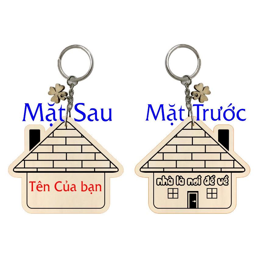 Móc khóa Hình Ngôi Nhà - Khắc Tên Theo yêu Cầu