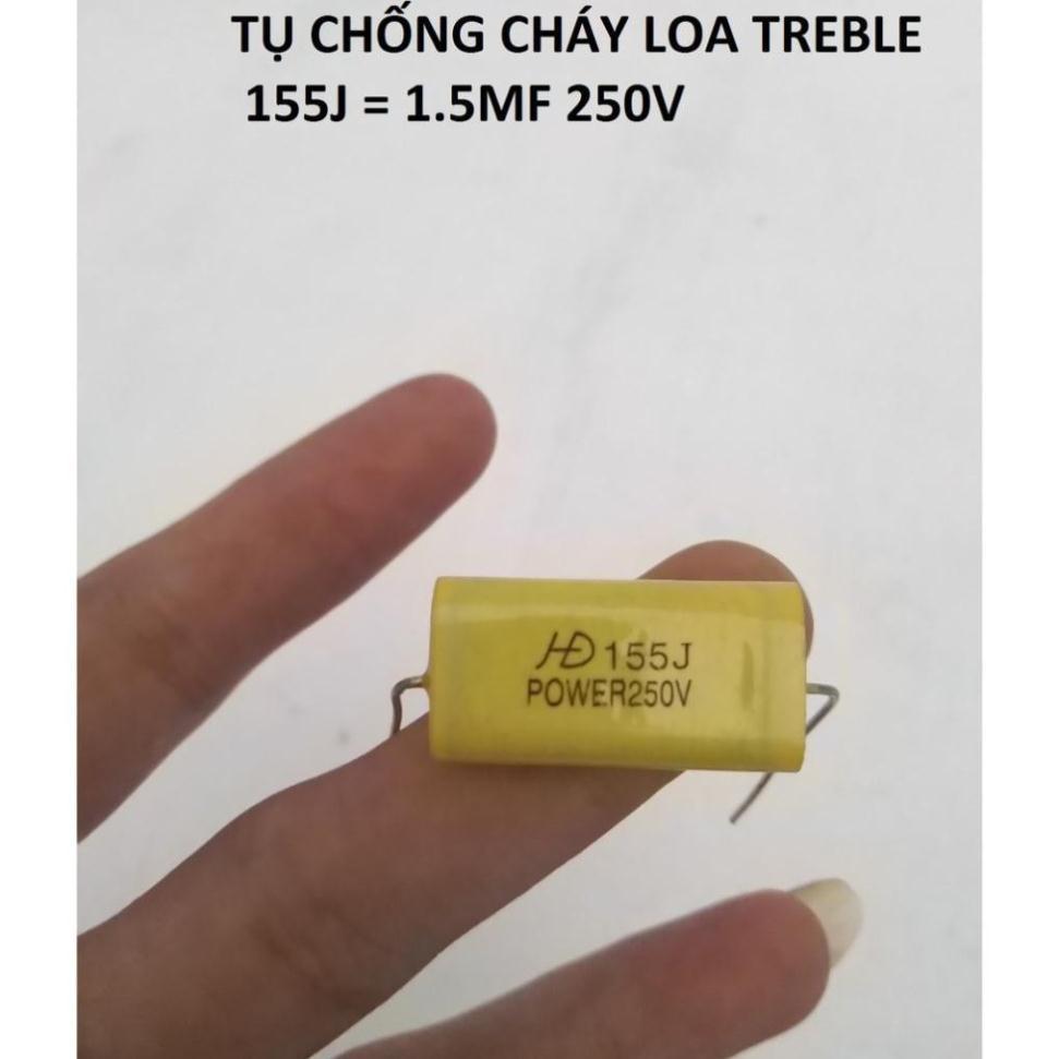 TỤ PHÂN TẦN LOA TREBLE 155J 250V VÀNG DẸT - GIÁ 5 CÁI