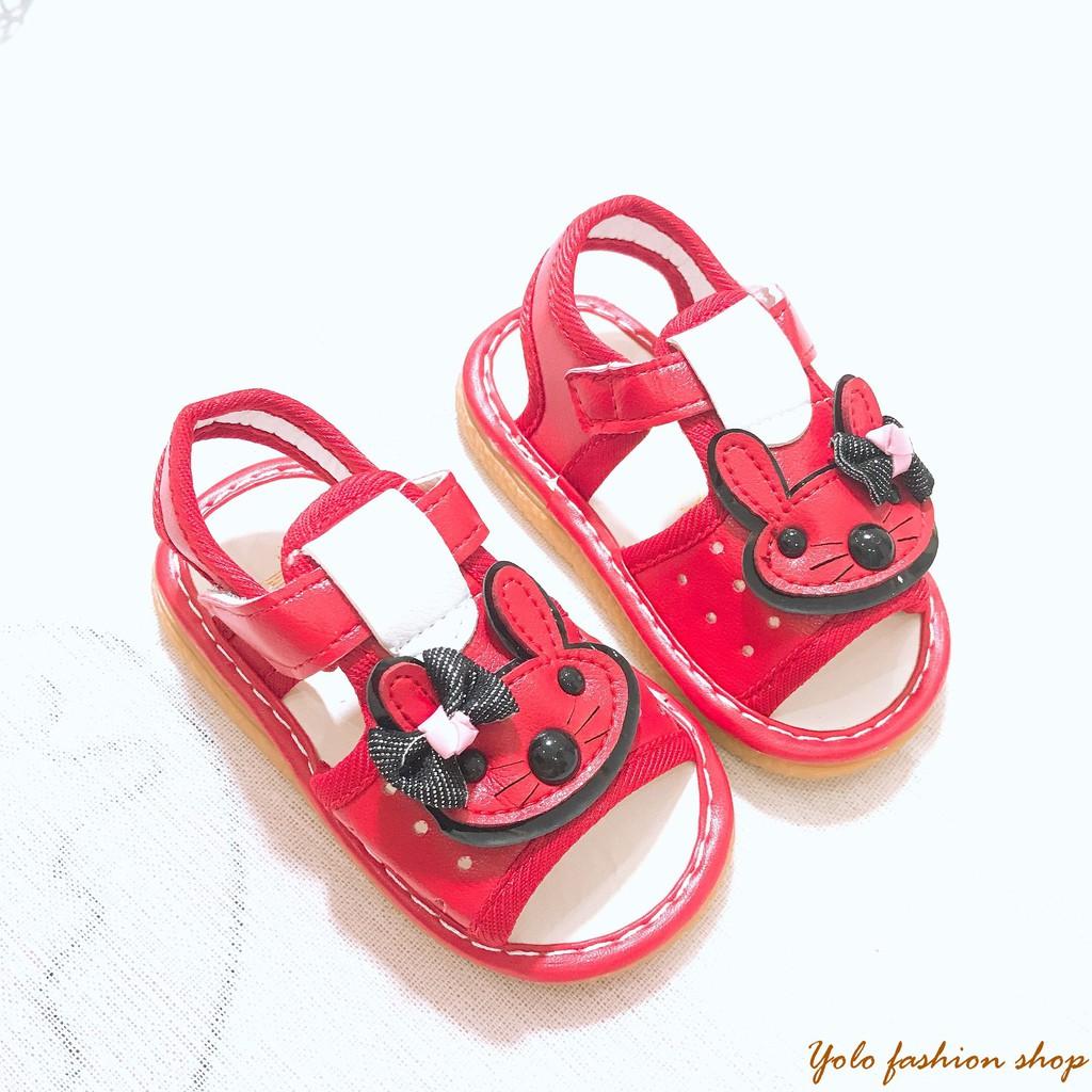 SN6_Giày sandal tập đi cho bé gái hình thỏ siêu dễ thương - Hàng QC cao cấp