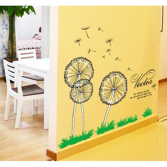 Decal trang trí hoa bồ công anh tròn