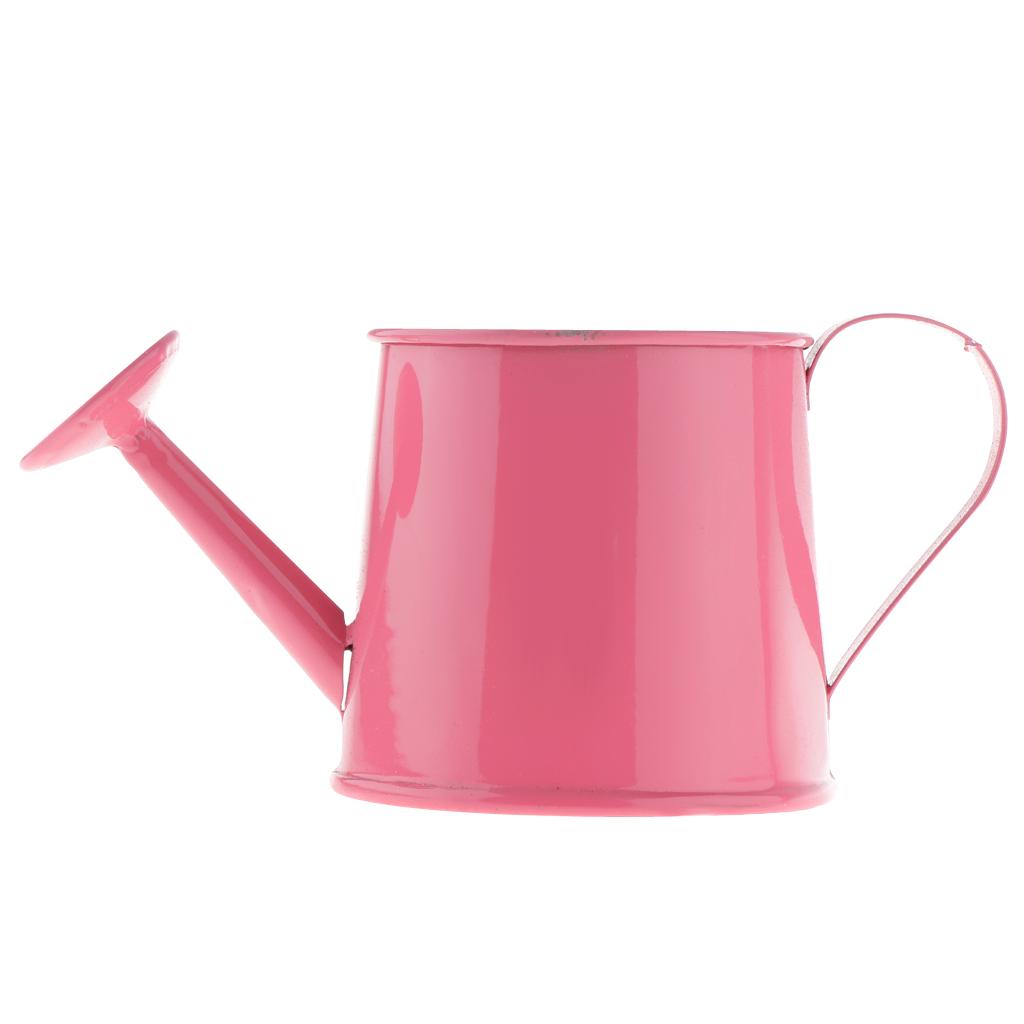 3pcs Pastoral Style Colorful Metal Tin Flower Pot Mini Bonsai Watering Can Pot