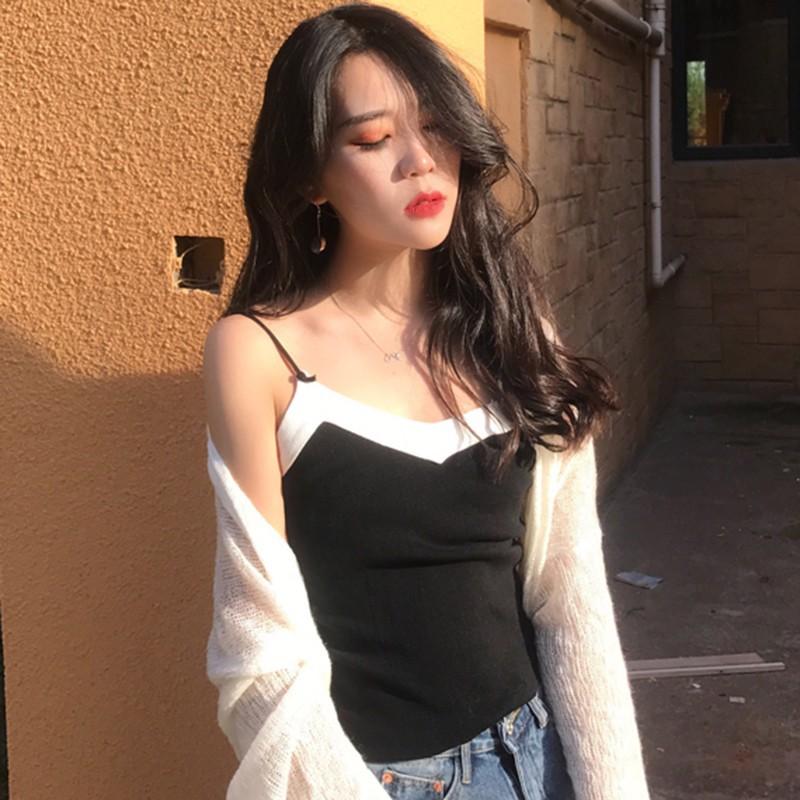 Áo Tank Top Dệt Kim Thiết Kế Hở Lưng Quyến Rũ