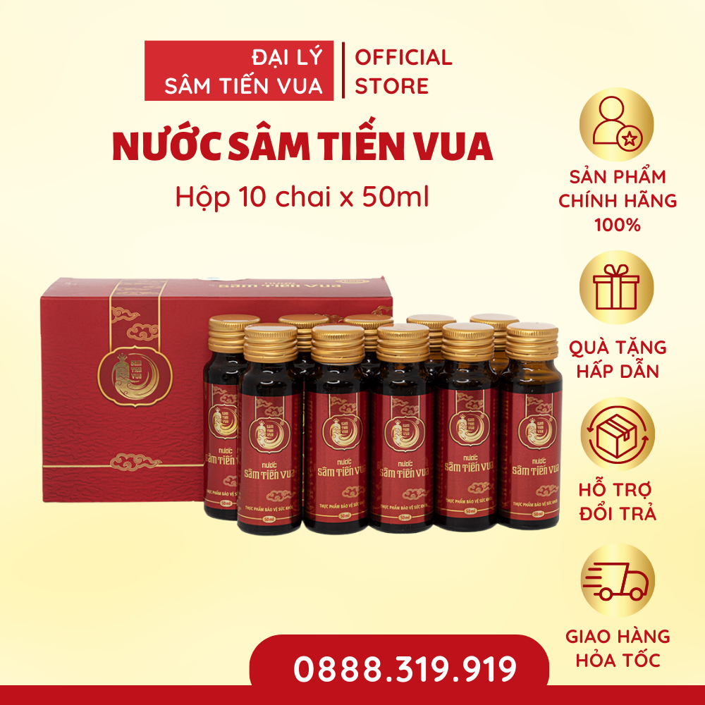 Nước Sâm Tiến Vua - Thực Phẩm Cao Cấp Khẩu Vị Cung Đình - Chiết Xuất Từ Sâm Bố Chính, Nước Hồng Sâm Cùng 3 Vị Thảo Mộc