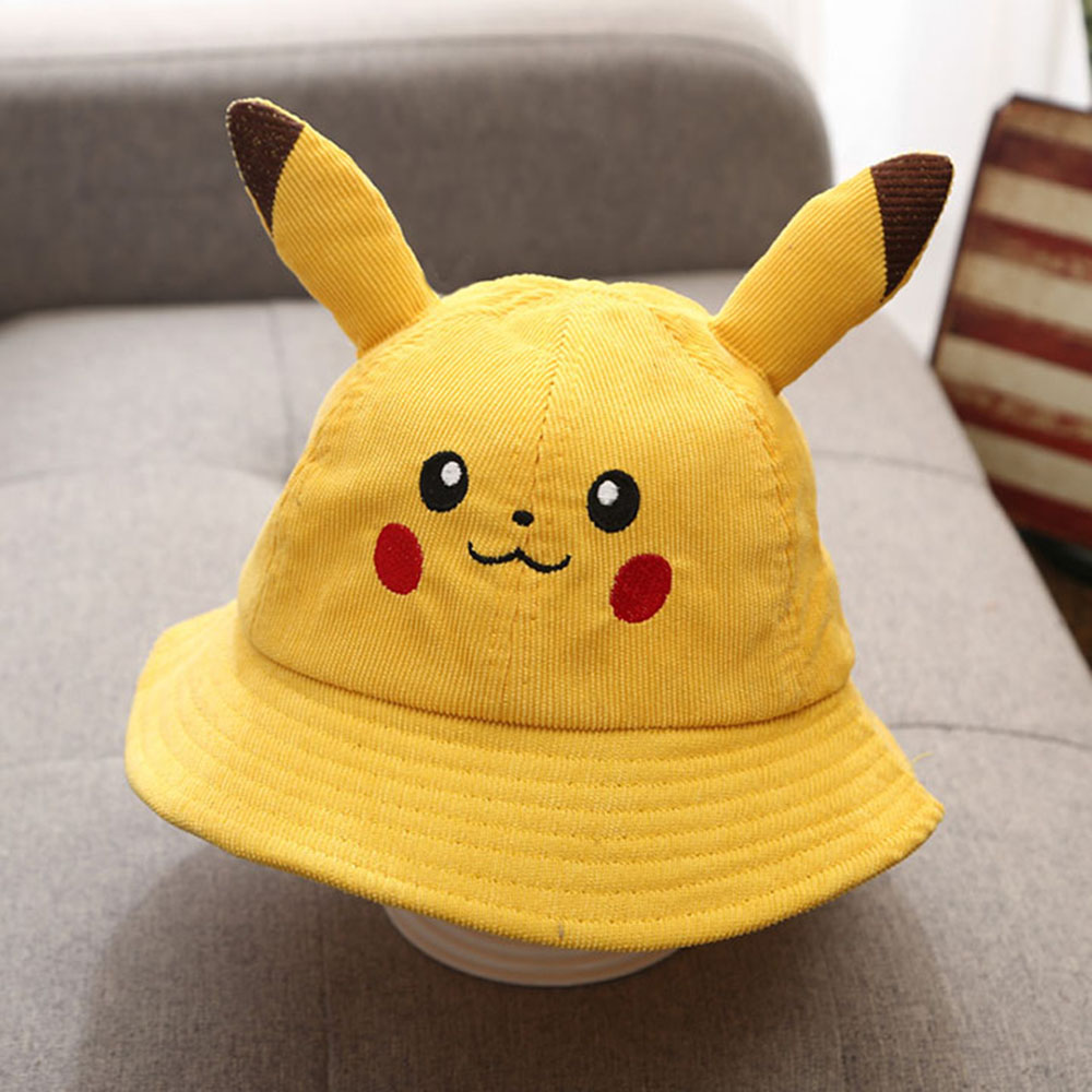 Mũ rộng vàng chống nắng nam nữ hình Pikachu dễ thương màu vàng size người lớn - Smice House