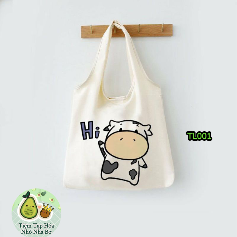 Túi Tote Đeo Vai Vải Canvas Siêu Dễ Thương Phong Cách Hàn Quốc - Nhiều Mẫu M1