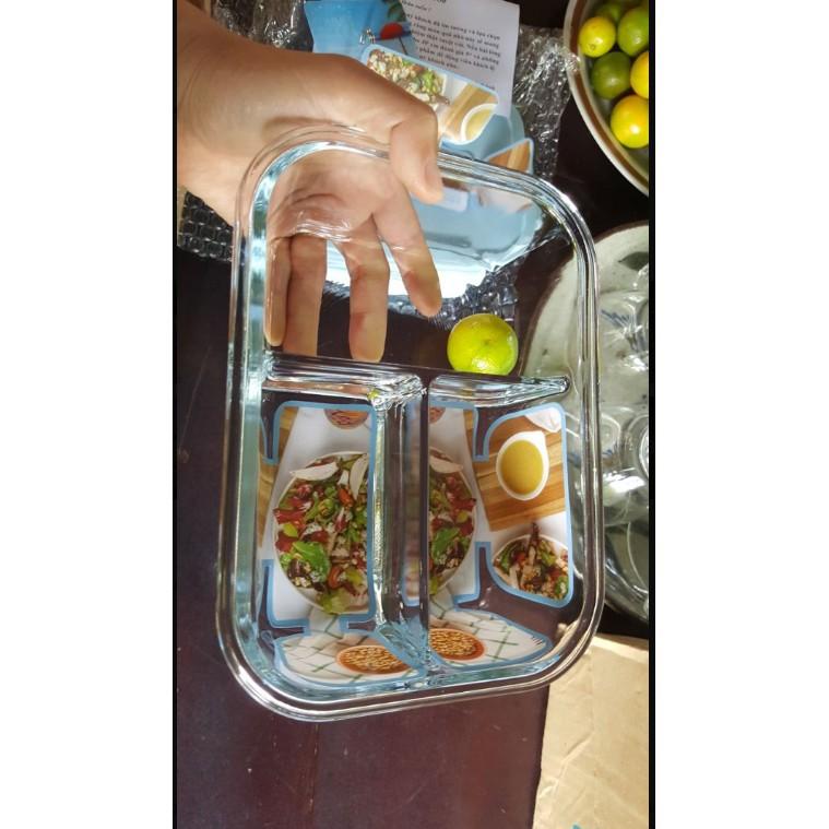 Hộp đựng cơm thủy tinh cao cấp 3 ngăn