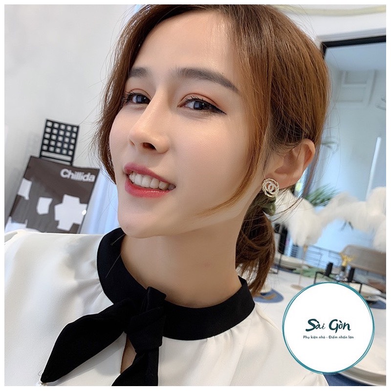 Bông tai đính đá phong cách cổ điển SAIGON ACCESSORY