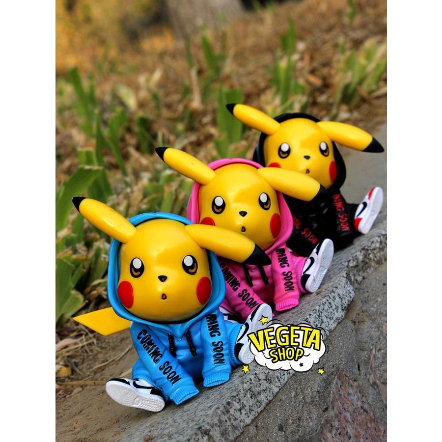 Mô hình Pikachu - Pikachu mặc áo Hoodie phong cách thời trang ngồi thời thượng dễ thương - Cao khoảng 12cm