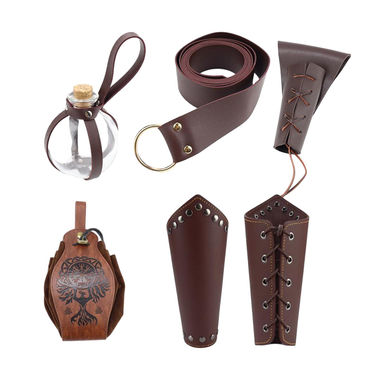 5x Men Medieval Knight Costume Accessories Cosplay Props Universal Size Halloween Party for Carnival Photo Props Festival