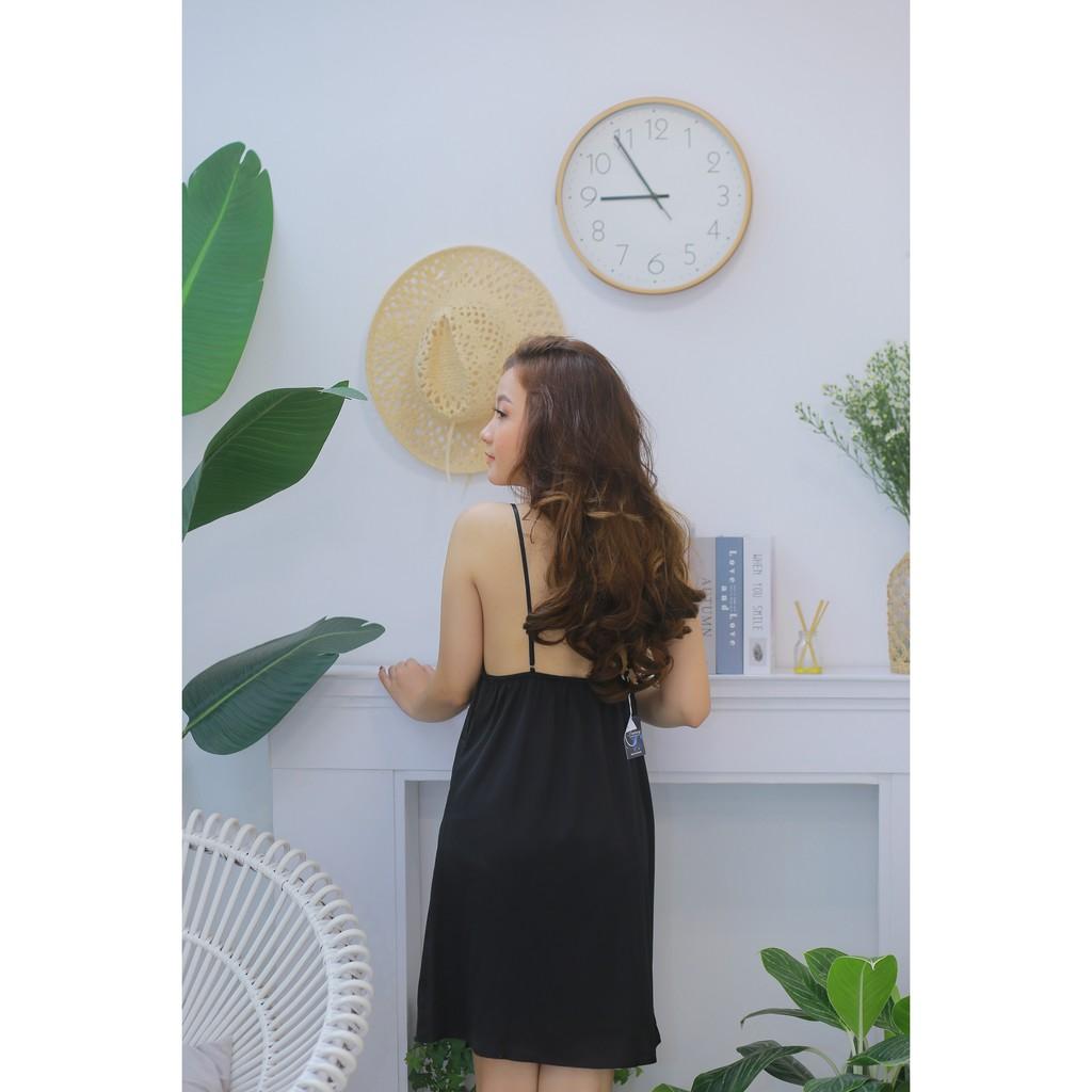 Váy ngủ lụa hai dây trơn cao cấp