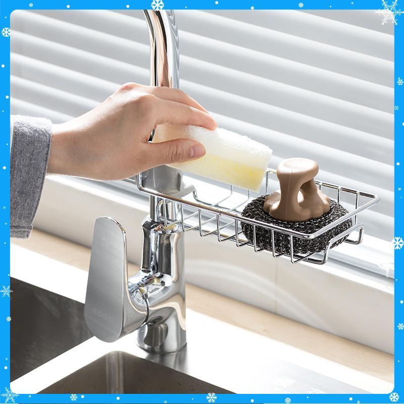 Giá Treo Đồ Rửa Bát Inox Gắn Trên Vòi Tặng Kèm Khăn Lau Cao Cấp AZONE - Hàng Chất Lượng