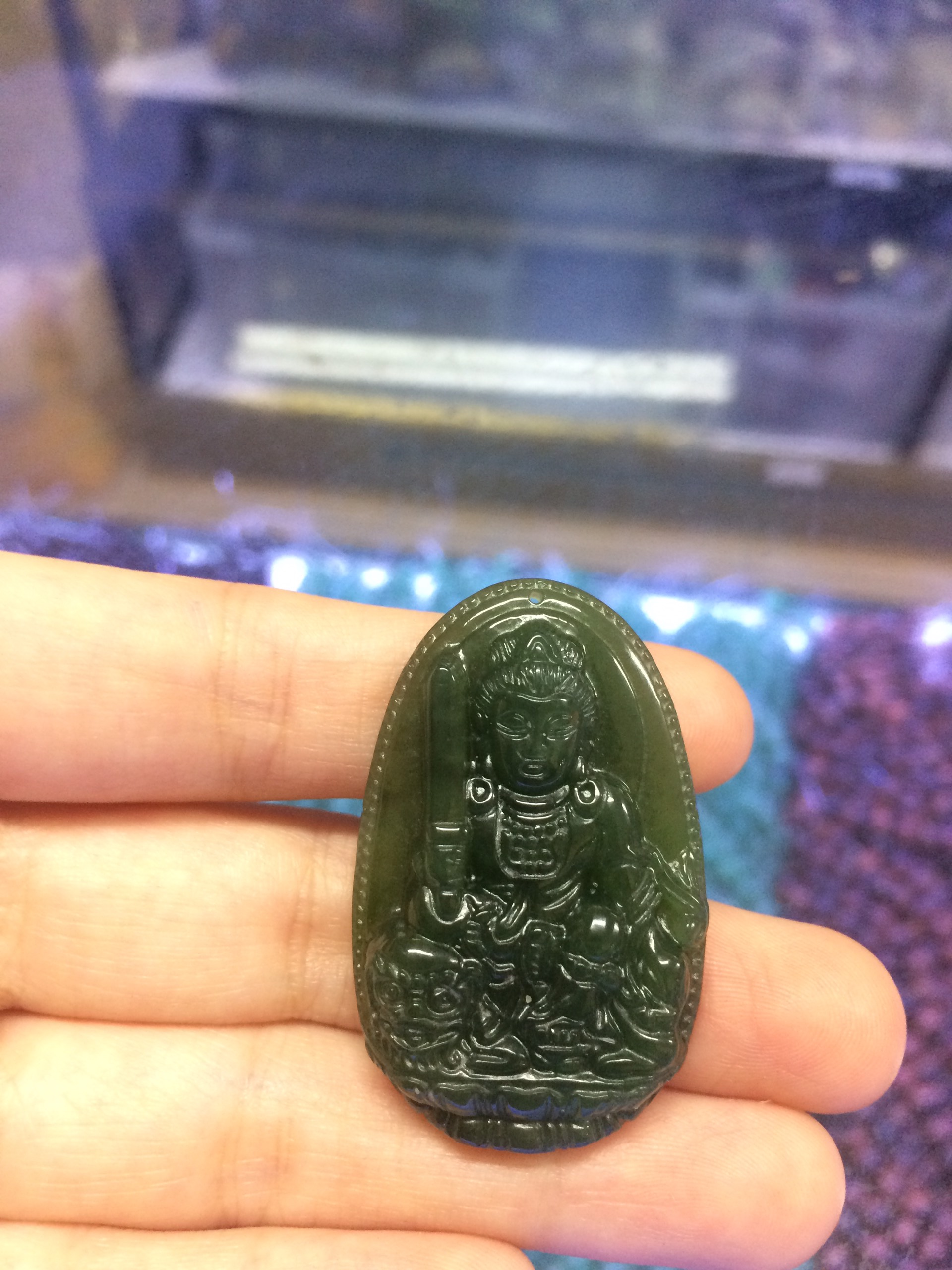 Phật Bản Mệnh Văn Thù Bồ Tát ngọc Nephrite
