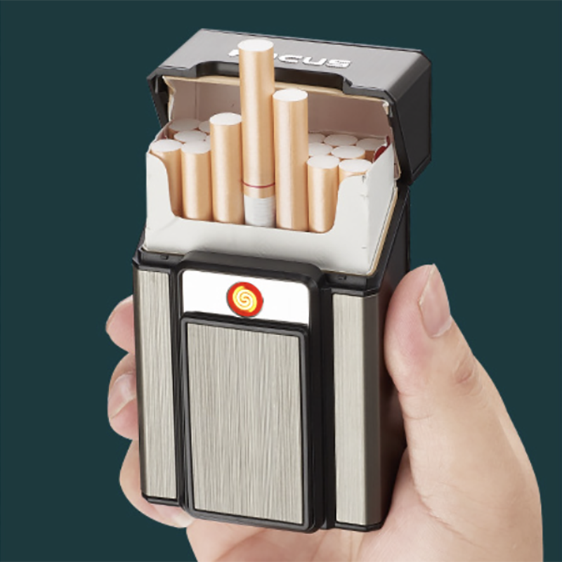 Bật Lửa Điện Kiêm Hộp Đựng Thuốc 20Đ Focus YH071 - Sạc Điện