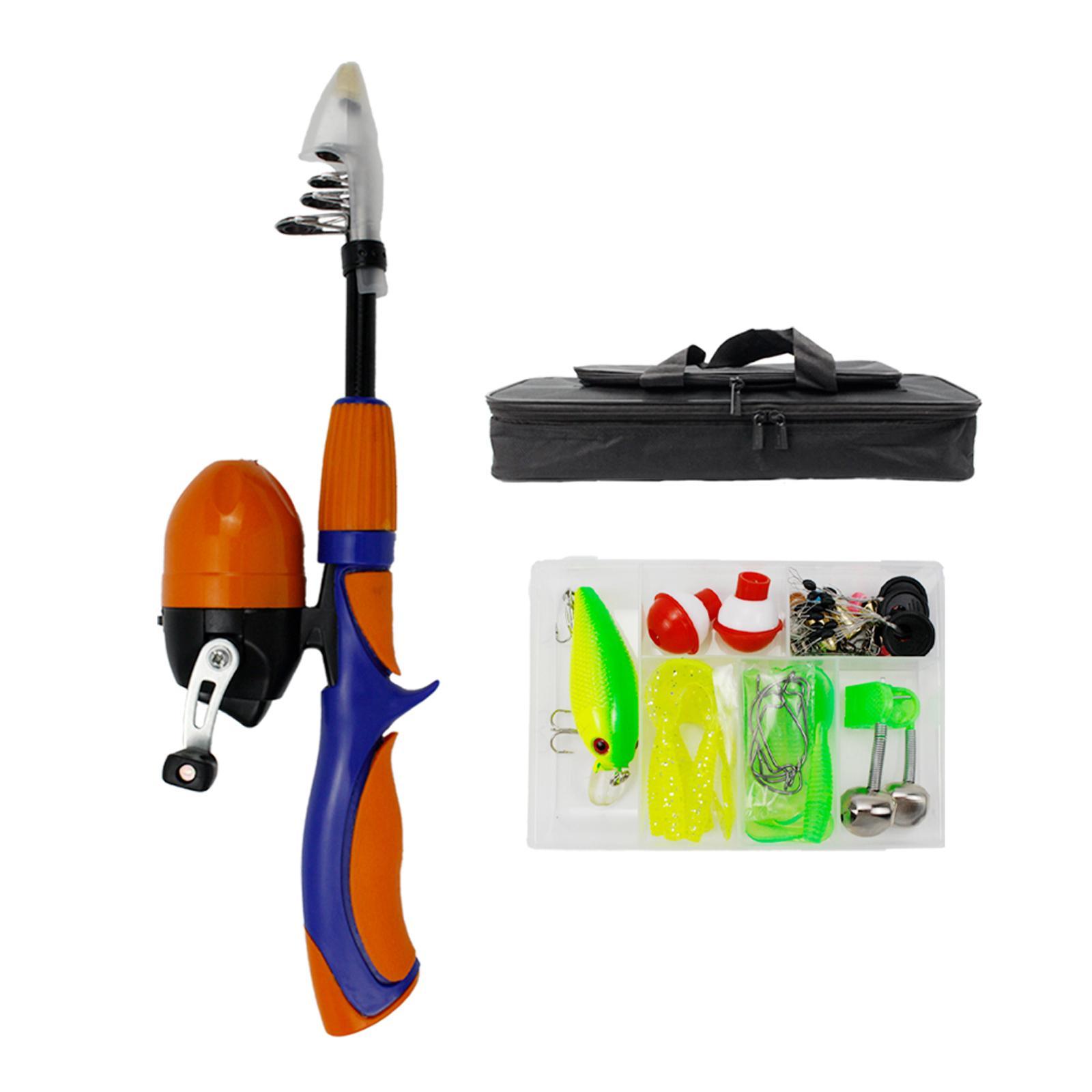 Fishing Pole Child Telescopic Rod and Reel Carrier Bags with Fishing Line Fishing Gear Accessories for Starter Children