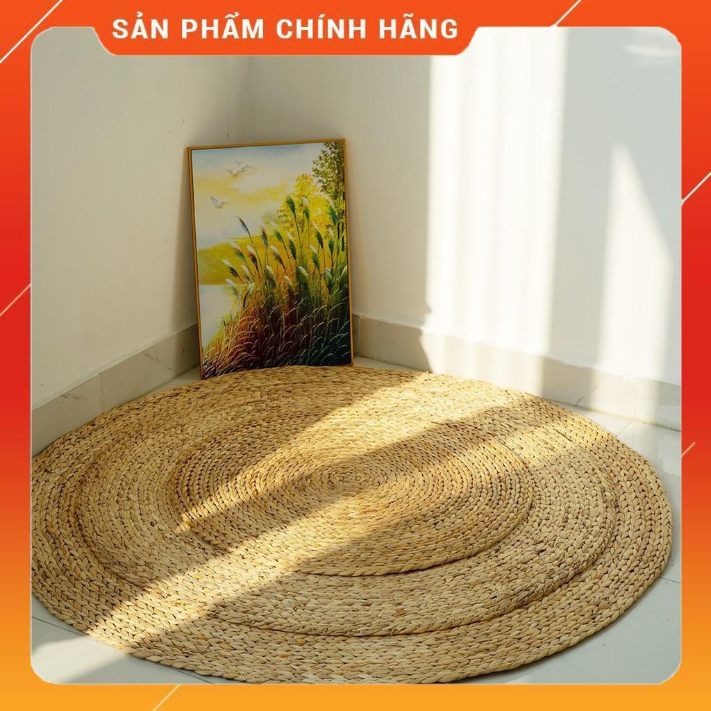 thảm cói trải sàn hình tròn siêu dày