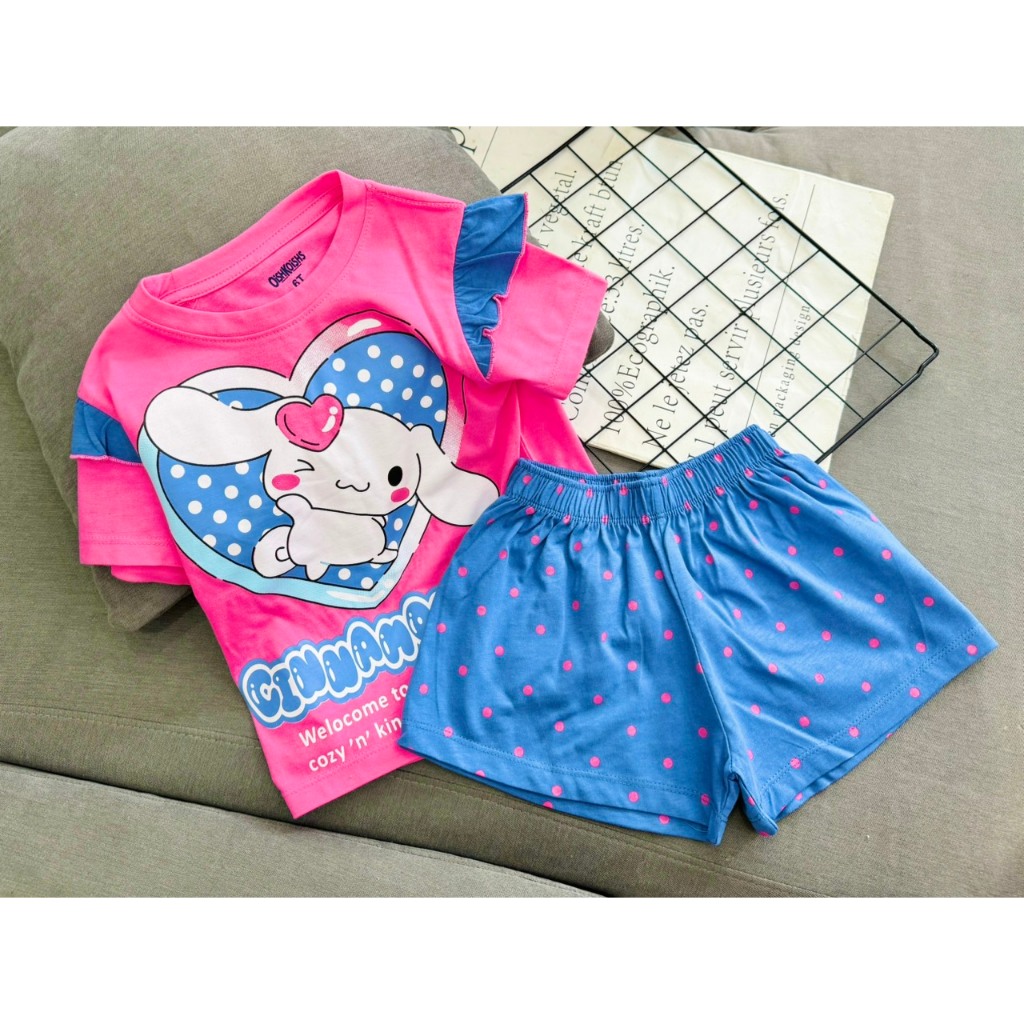 Đồ bộ bé gái, bộ cộc tay mùa hè cho bé gái size 12-40kg chất cotton mềm mịn mát