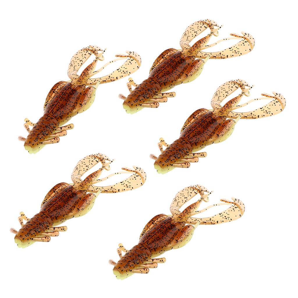 5Pcs Artificial Shrimp Lures Soft Crankbaits Fishing Tackle Black