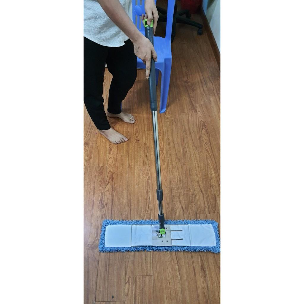 Chổi Lau Nhà Công Nghiệp Bản Lau 60cm Cán Rút - Cây đẩy lau khô sàn dành cho văn phòng, bệnh viện
