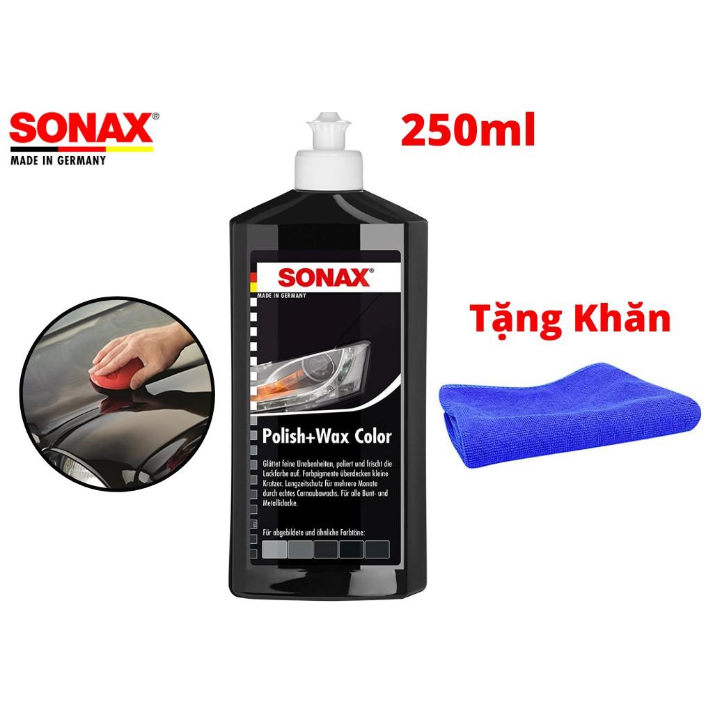 Kem Đánh Bóng Bảo Vệ Sơn Xe Đen Sonax Polish Wax 250ml 296141 Tặng Khăn