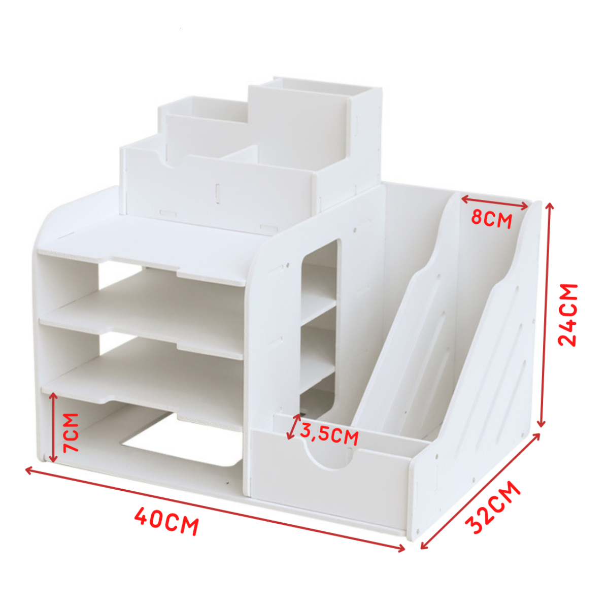 Kệ Hồ Sơ Văn Phòng Gỗ Nhựa Cao Cấp, Giá Kệ Để Tài Liệu Đa Năng Kết Hợp Hộp Đựng Giấy Không Cong Vênh Kích Thước 40*24*32 _Lốc Xoáy