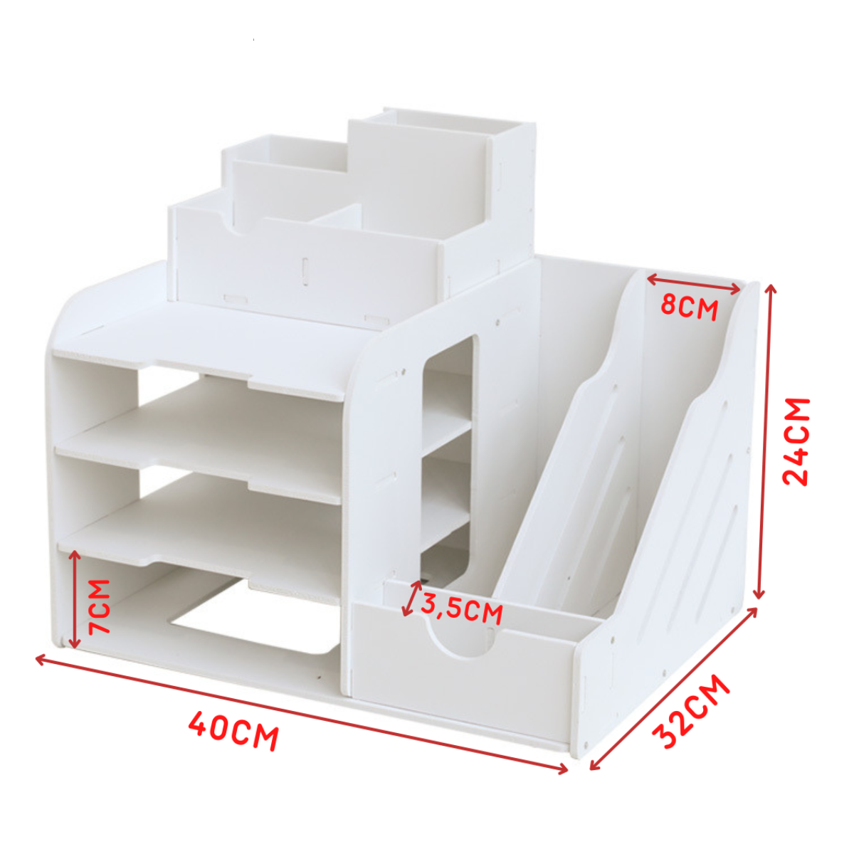 Kệ Hồ Sơ Văn Phòng Gỗ Nhựa Cao Cấp, Giá Kệ Để Tài Liệu Đa Năng Kết Hợp Hộp Đựng Giấy Không Cong Vênh Kích Thước 40*24*32 (cm)_Lốc Xoáy