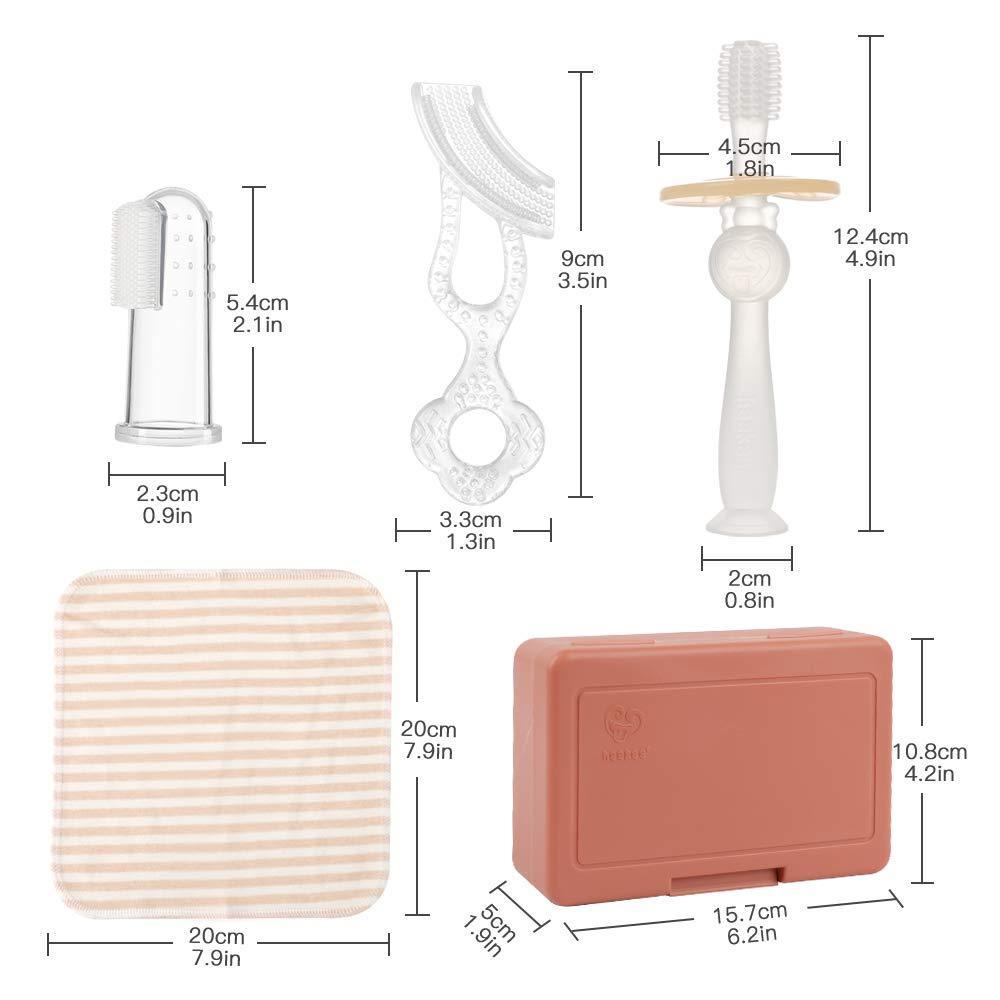 Bộ dụng cụ vệ sinh răng miệng cho bé Haakaa. Chất liệu silicone cao cấp, mềm mại. Không chứa BPA, PVC và phthalate