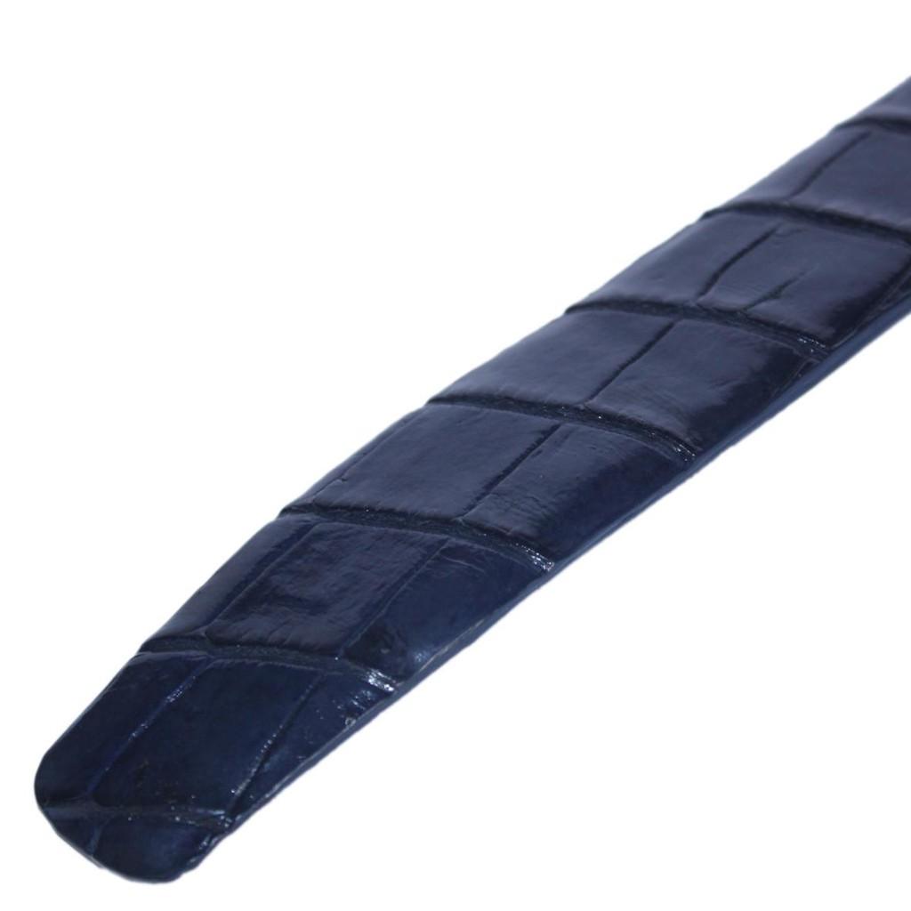 HC4810 - Dây nịt nam da cá sấu Huy Hoàng gai lưng 4P màu xanh đậm