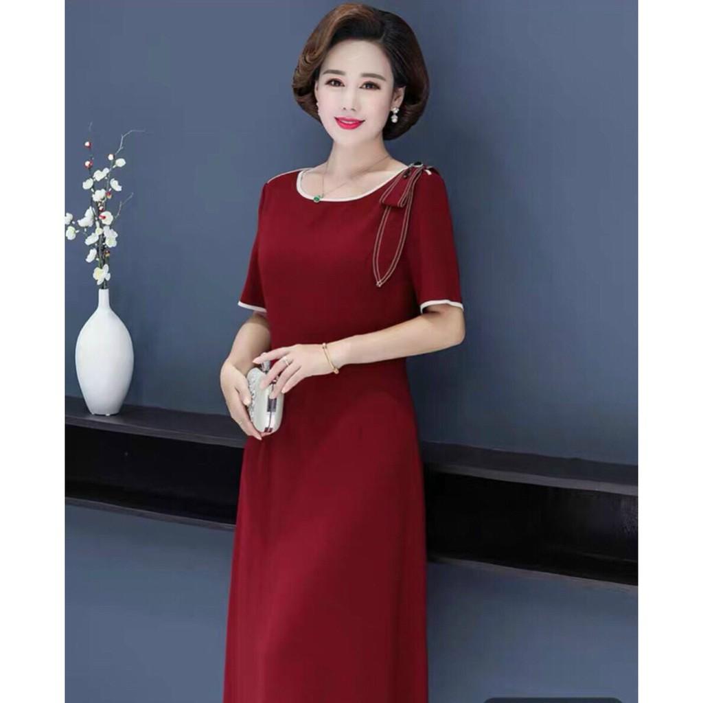 ĐẦM COTTON LẠNH SUÔNG VAI NƠ CÀI PHỤ KIỆN THỜI TRANG MỚI KME