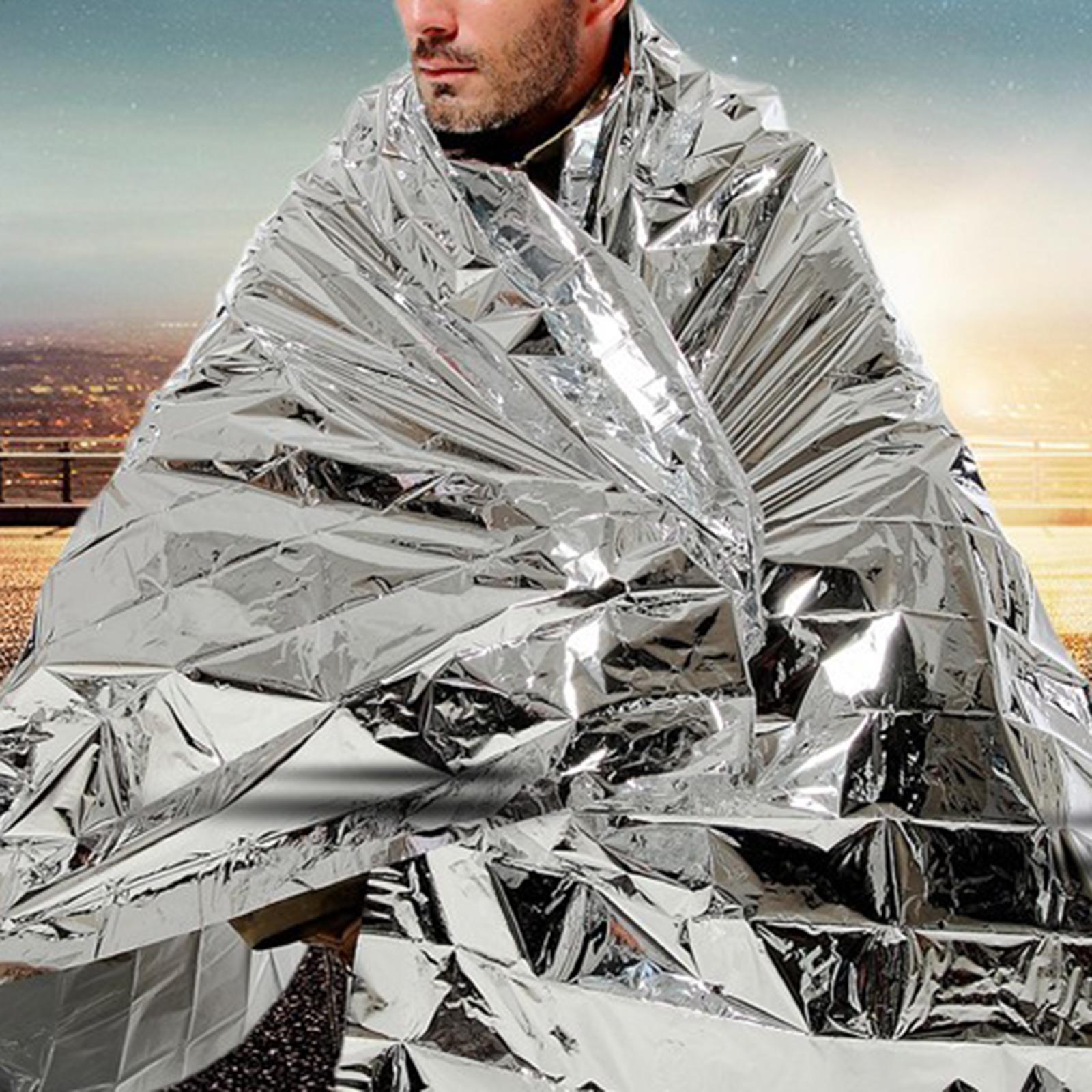 5 Pieces Thermal Blanket 130*210cm Foil Space Blanket for First Aid