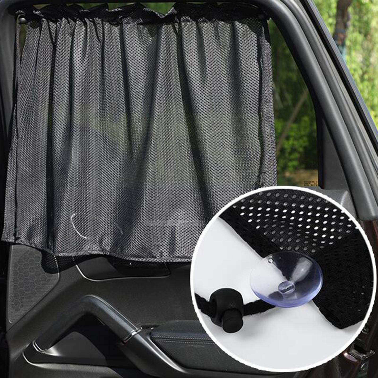 Car Side Window Sun Shade Visor Mesh Sun Visor Cover Side Black