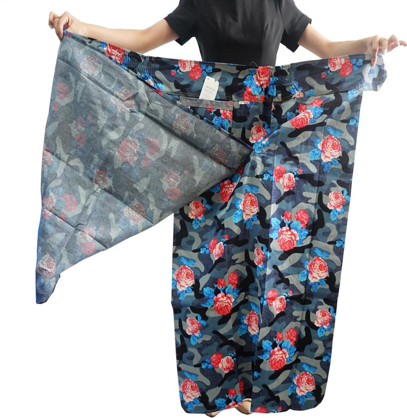 Váy Chống Nắng Xẻ Tà Chất Liệu Jean Họa Tiết