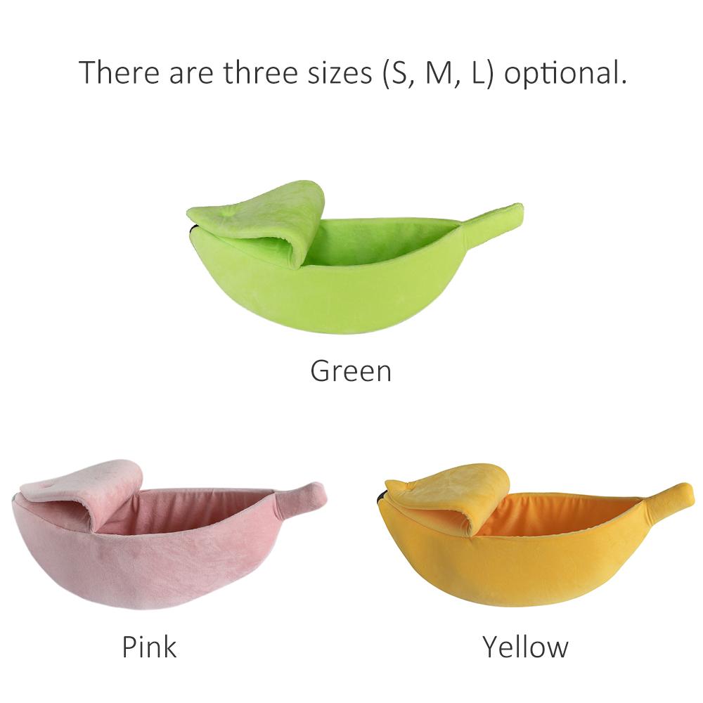 Giường Nhà cho Cún Con di động hình quả chuối có Đệm Cũi