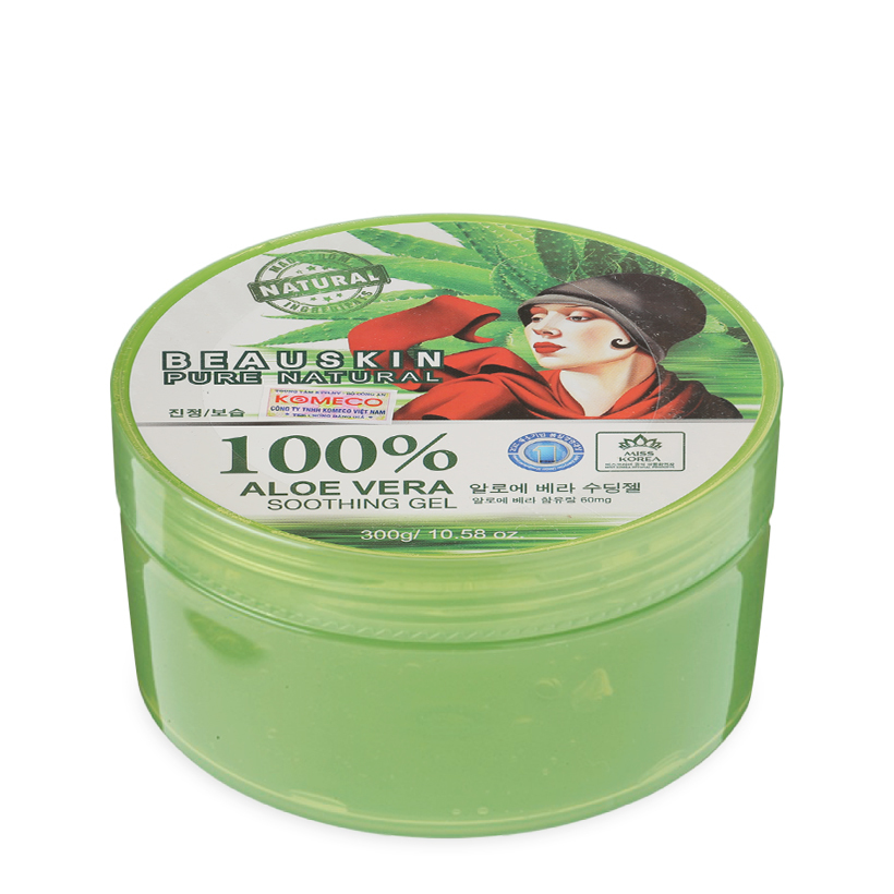 Gel lô hội cấp nước dưỡng trắng da 100% Aloevera Soothing Beauskin Hàn quốc